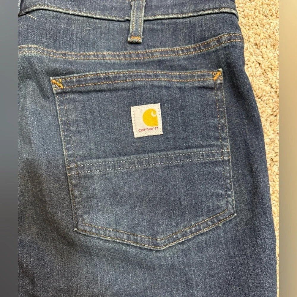 CARHARTT Women's Dark Blue Slim Fit Tapered Jeans 14S Rugged‎ Flex